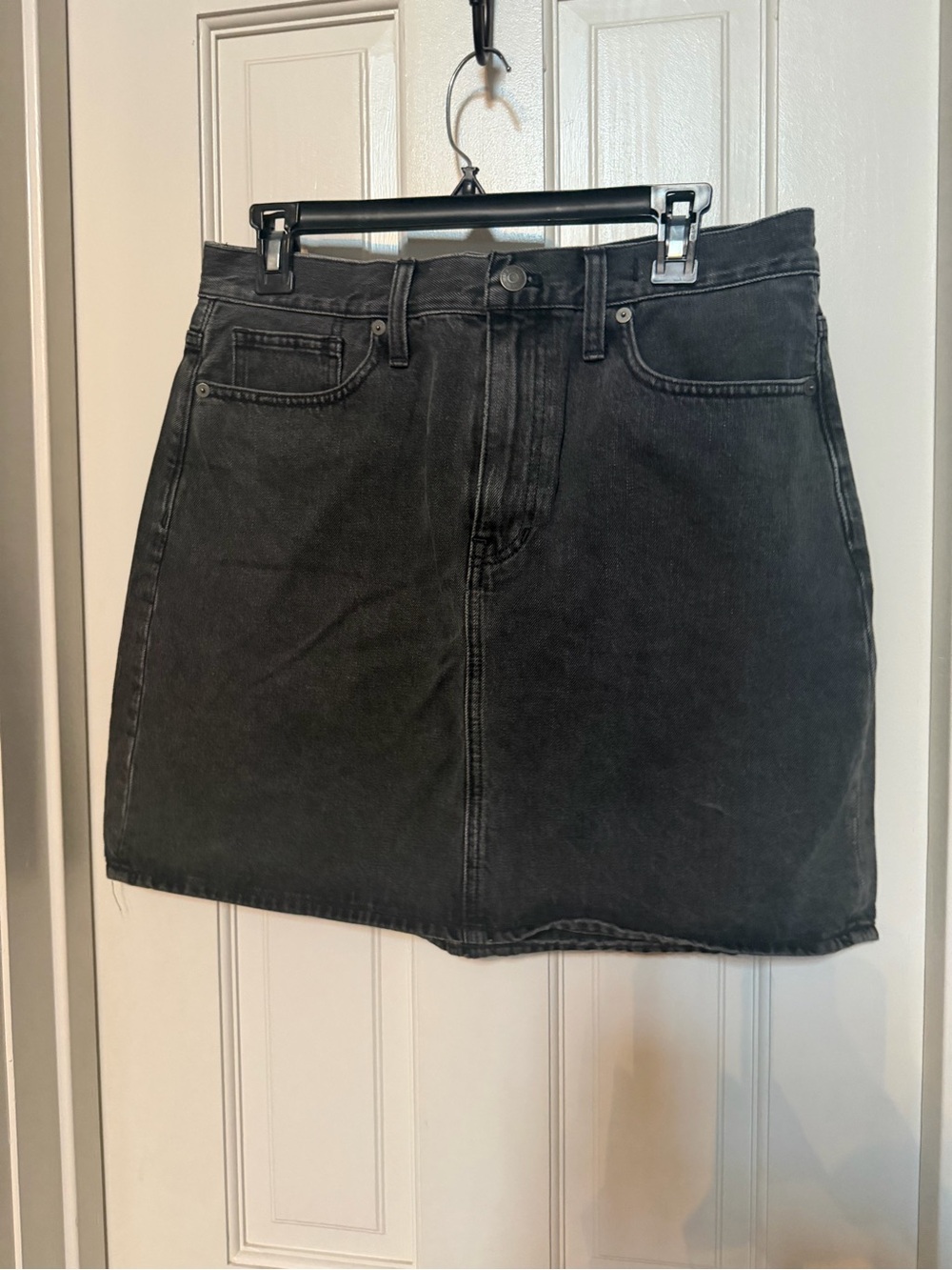 Madewell Rigid A Line Black Denim Skirt